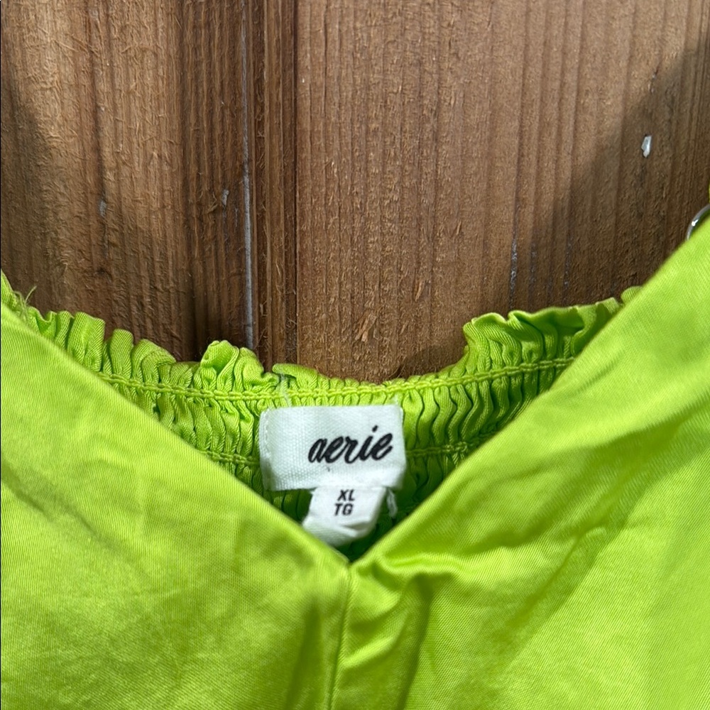 aerie Green Bra with Ruching and Wide Straps - Picture 2 of 3